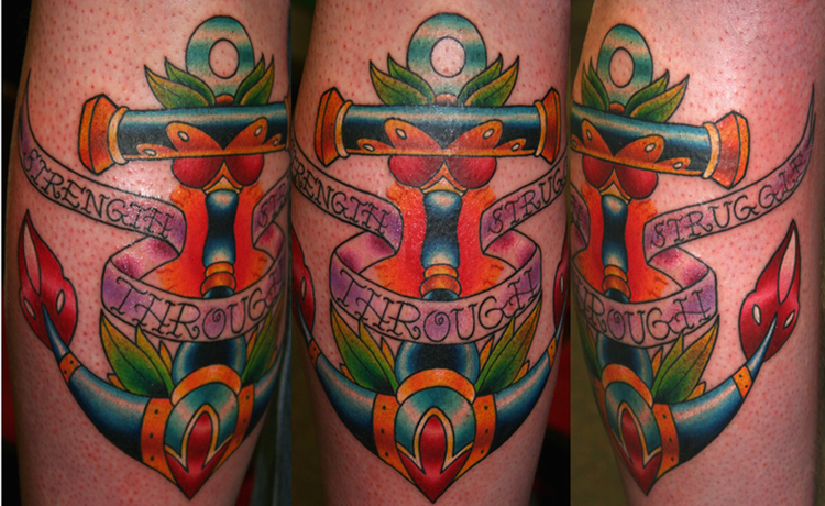 Tattoos - Tim Harris - Strength Through Struggle Anchor